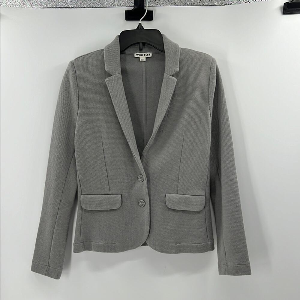 Whistles Women's Knit Two Button Blazer - Gray - 6